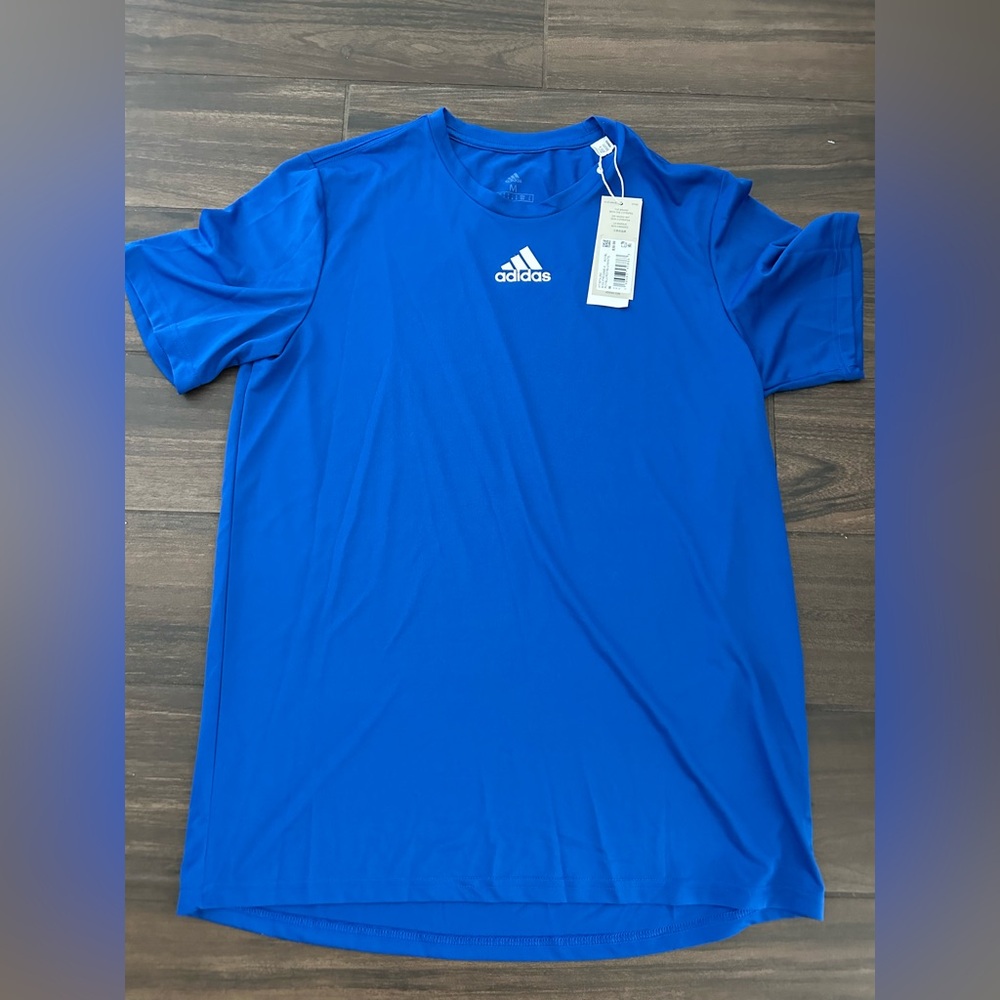 Adidas men’s  Pregame feel dry Blue Short Sleeve Tee M NWT